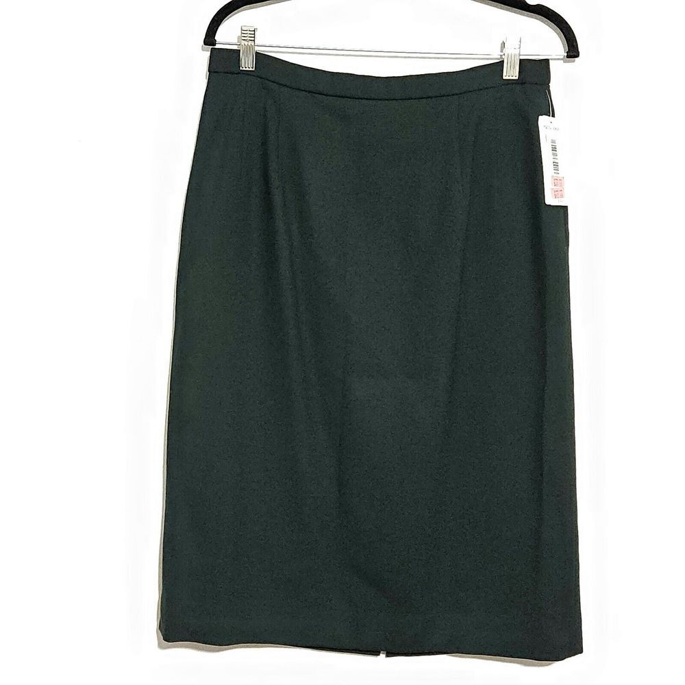 Pendleton Skirt Size 12 100% Virgin Wool Pencil Lined Forest Green USA MADE NEW‎